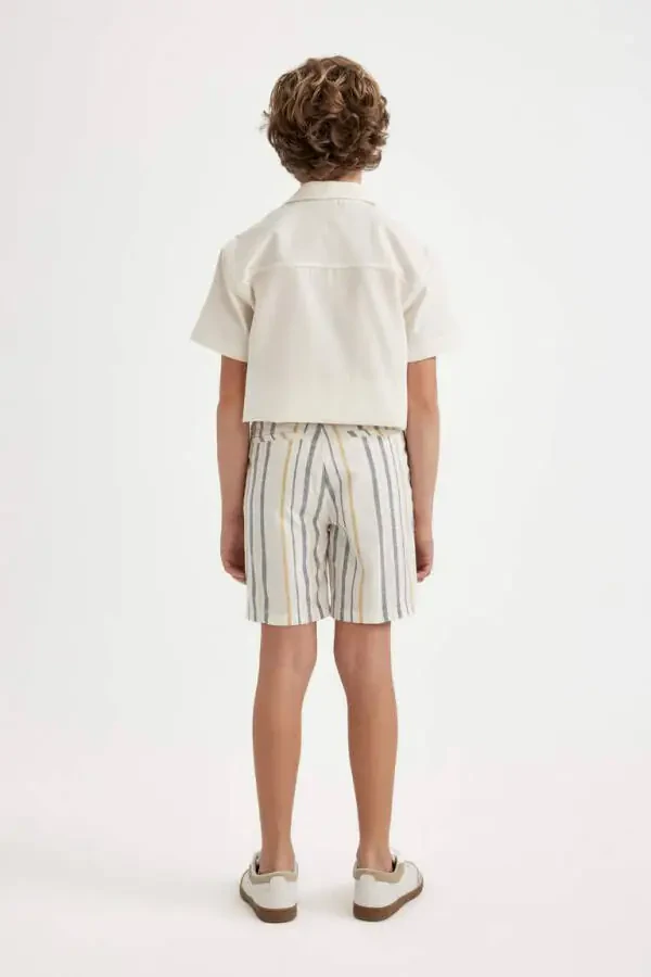 Шорты для мальчика из льна цвета экрю - 8