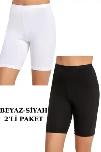 Шорты-леггинсы короткие женские цветные из лайкры от Angelino Underwear, комплект из 2 штук - 1