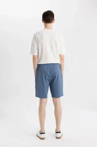 Шорты Slim Fit Basic синего цвета - 5