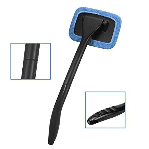 SoSickWithIt Car Windshield Cleaning Tool, Windshield Cleaner with 4 Washable and Reusable Microfiber Pads and Extendable Handle, for Auto Glass Wiper - 4