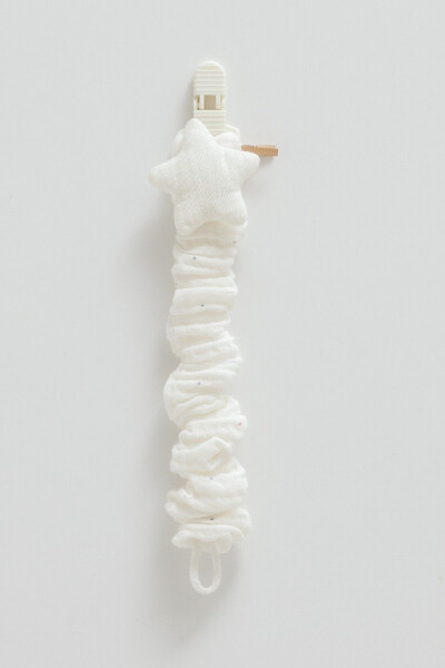 Соска-держатель Звёздный узор для новорожденных и малышей 0-18 месяцев. Цвет: кремовый. - Caramell