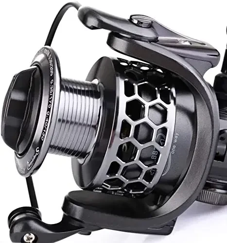 Sougayilang Fishing Reel 13+1BB Light Weight Ultra Smooth Aluminum Spinning Fishing Reel with Free Spare Graphite Spool - 4