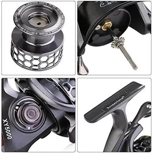 Sougayilang Fishing Reel 13+1BB Light Weight Ultra Smooth Aluminum Spinning Fishing Reel with Free Spare Graphite Spool - 5