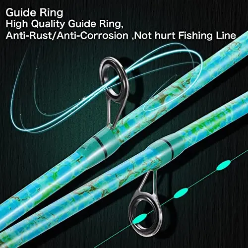 Sougayilang Fishing Rod and Reel Combo, 2-Piece 5-Foot 6-Inch Graphite & Fiberglass Rod, Durable and Strong, Quickset Anti-Reverse Fishing Reel (1Pack/2Pack) - 5