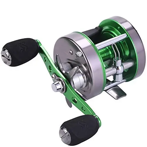 Sougayilang Conventional Reel, Round Baitcasting Fishing Reel for Catfish, Salmon/Steelhead, Striper Bass and Inshore Saltwater Fishing Reel, Reinforced Metal Body - SOUGAYILANG