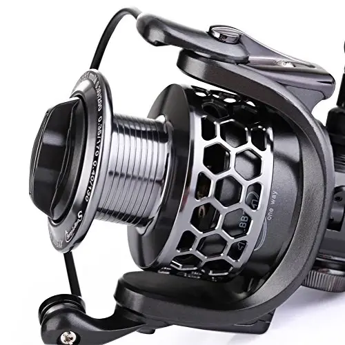 Sougayilang Fishing Reel 13+1BB Light Weight Ultra Smooth Aluminum Spinning Fishing Reel with Free Spare Graphite Spool - 4
