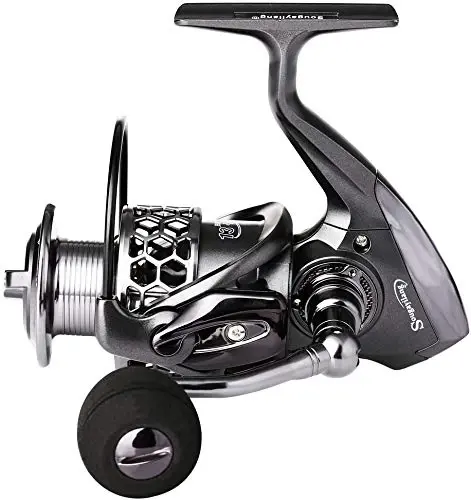 Sougayilang Fishing Reel 13+1BB Light Weight Ultra Smooth Aluminum Spinning Fishing Reel with Free Spare Graphite Spool - 4