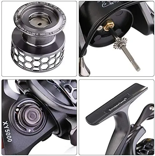 Sougayilang Fishing Reel 13+1BB Light Weight Ultra Smooth Aluminum Spinning Fishing Reel with Free Spare Graphite Spool - 6