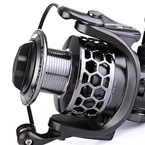 Sougayilang Fishing Reel 13+1BB Light Weight Ultra Smooth Aluminum Spinning Fishing Reel with Free Spare Graphite Spool - 4