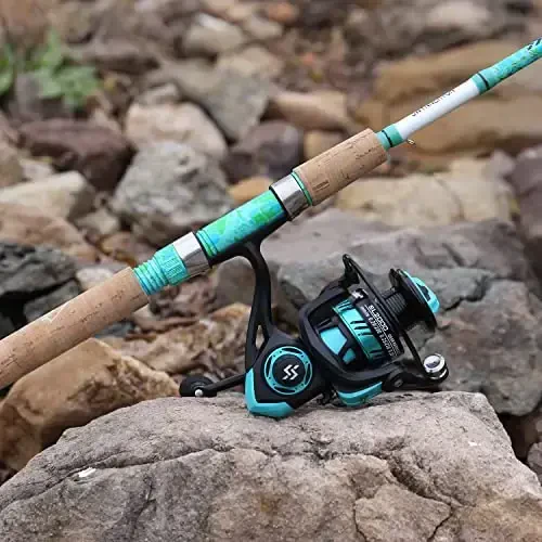 Sougayilang Fishing Rod and Reel Combo, 2-Piece 5-Foot 6-Inch Graphite & Fiberglass Rod, Durable and Strong, Quickset Anti-Reverse Fishing Reel (1Pack/2Pack) - 6