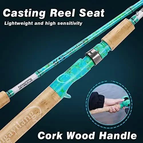 Sougayilang Fishing Rod and Reel Combo, 2-Piece 5-Foot 6-Inch Graphite & Fiberglass Rod, Durable and Strong, Quickset Anti-Reverse Fishing Reel (1Pack/2Pack) - 6