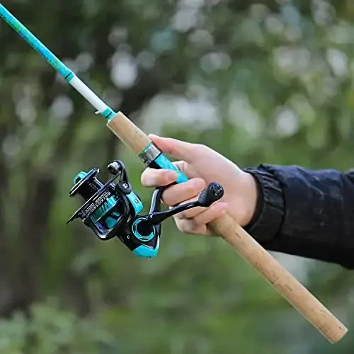 Sougayilang Fishing Rod va Reel Combo, 2 qismli 5 fut 6 dyuymli Grafit & Shisha tolali Rod, Bardoshli va Kuchli, Quickset Anti-Reverse Baliq Ovi G'altagi (1Pack/2Pack) - 7