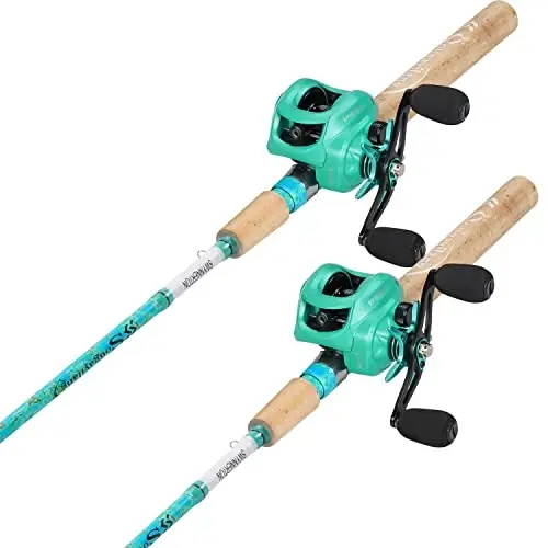 Sougayilang Fishing Rod va Reel Combo, 2 qismli 5 fut 6 dyuymli grafit va shisha tolali Rod, bardoshli va kuchli, Quickset Anti-Reverse Fishing Reel (1Pack/2Pack) - 3