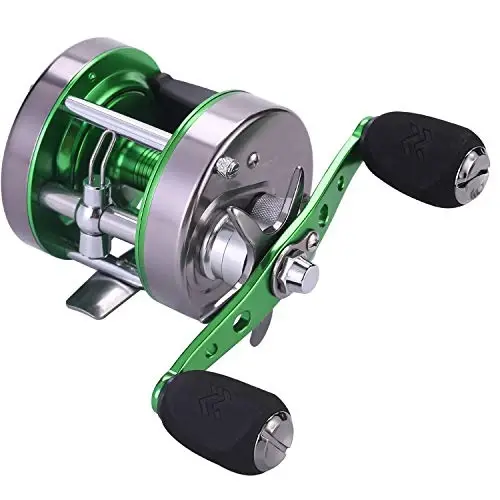 Sougayilang Round Baitcasting Fishing Reel, Conventional Reel for Catfish, Salmon/Steelhead, Striper Bass and Inshore Saltwater Fishing Reel, Reinforced Metal Body 