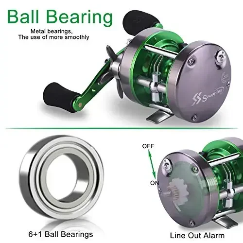 Sougayilang Round Baitcasting Fishing Reel, Conventional Reel for Catfish, Salmon/Steelhead, Striper Bass and Inshore Saltwater Fishing Reel, Reinforced Metal Body - 6