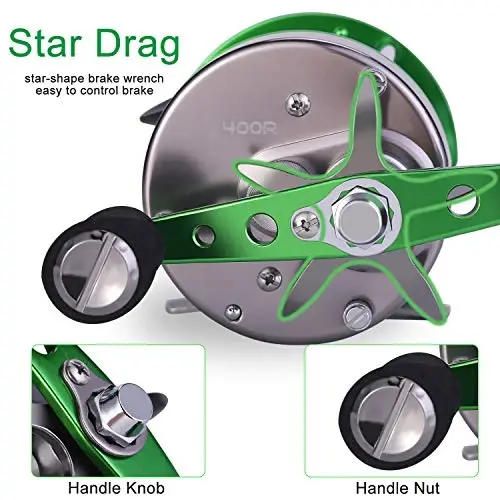 Sougayilang Round Baitcasting Fishing Reel, Conventional Reel for Catfish, Salmon/Steelhead, Striper Bass and Inshore Saltwater Fishing Reel, Reinforced Metal Body - SOUGAYILANG (1)