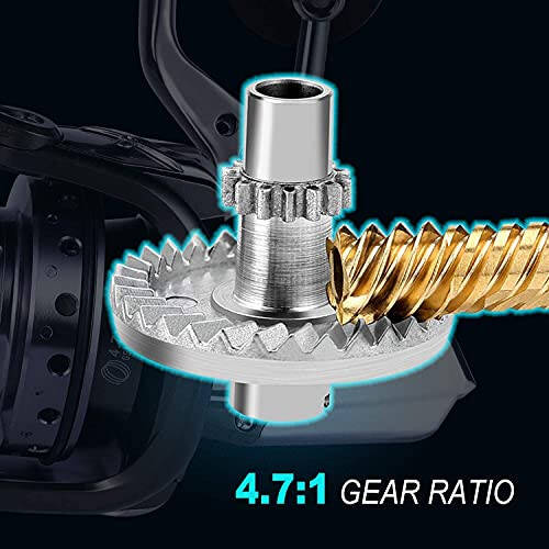 Sougayilang Spinning Makaralari 10000 Seriyasi Surf Baliqchilik Makaralari, 10+1 Zanglamaydigan BB Ultra Silliq Kuchli CNC Alyuminiy Makara bilan Sho'r Suv Shirin Suv Baliqchilik Makaralari - 5