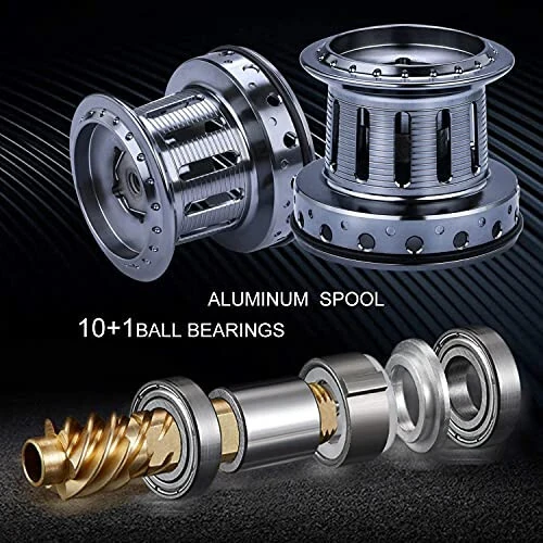 Sougayilang Spinning Makaralari 10000 Seriyasi Surf Baliqchilik Makaralari, 10+1 Zanglamaydigan BB Ultra Silliq Kuchli CNC Alyuminiy Makara bilan Sho'r Suv Shirin Suv Baliqchilik Makaralari - 4