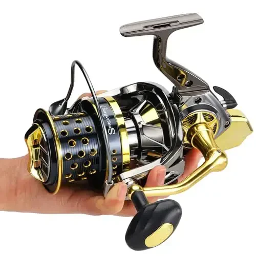 Sougayilang Spinning Reels 10000 Series Surf Fishing Reels, Ultra Smooth Powerful with CNC Aluminum Spool, Inshore & Offshore Saltwater Fishing - 3