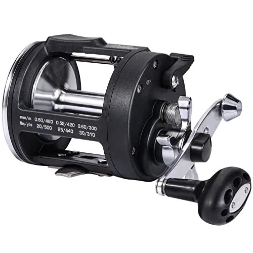 Sougayilang Trolling Reel, Level Wind Fishing Reel, Conventional Reel for Salmon and Catfish - 1