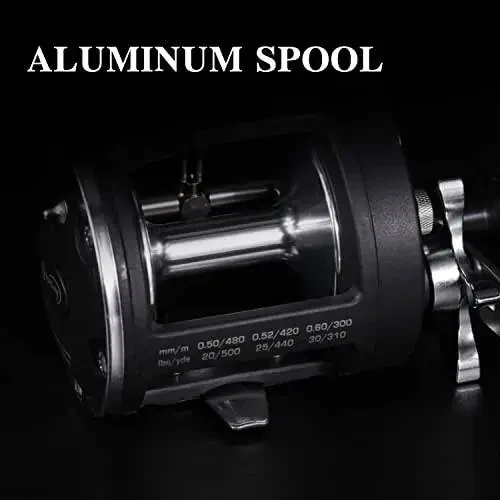 Sougayilang Trolling Reel, Level Wind Fishing Reel, Conventional Reel for Salmon and Catfish - 5