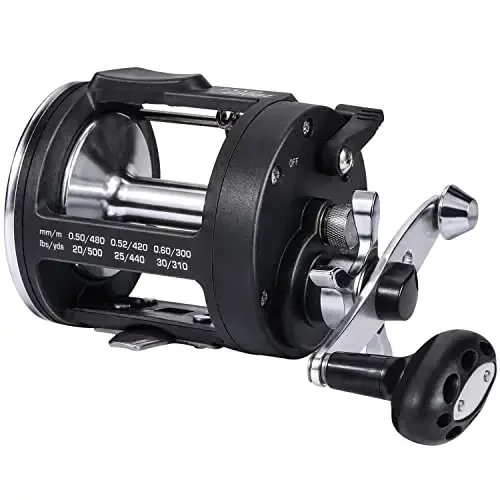 Sougayilang Trolling Reel, Level Wind Fishing Reel, Conventional Reel for Salmon and Catfish 