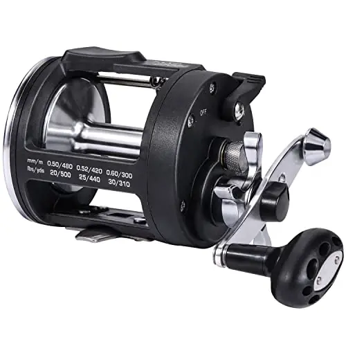 Sougayilang Trolling Reel, Level Wind Fishing Reel, Conventional Reel for Salmon and Catfish - 1