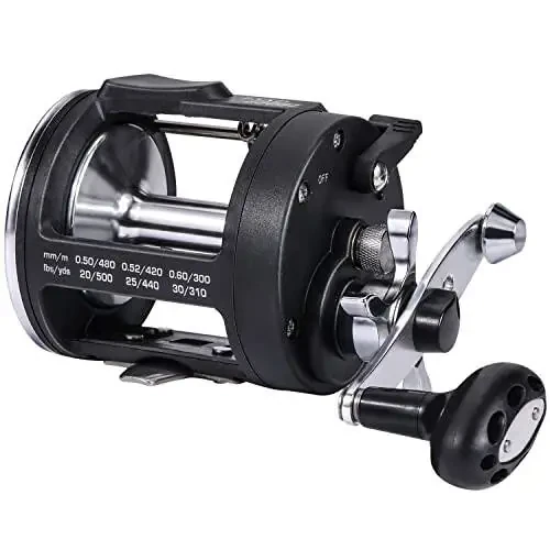 Sougayilang Trolling Reel, Level Wind Fishing Reel, Conventional Reel for Salmon and Catfish - 1