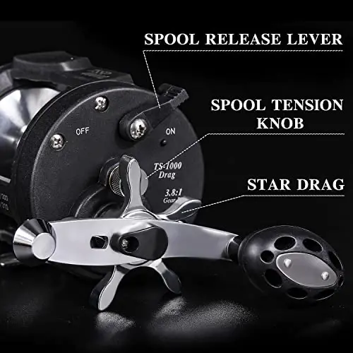 Sougayilang Trolling Reel, Level Wind Fishing Reel, Salmon va Catfish uchun an'anaviy g'altak - 6