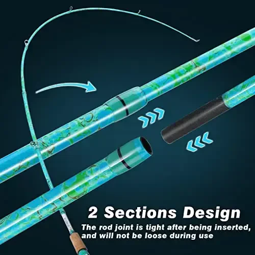 Sougayilang Удочка и катушка Combo, 2-Piece 5-Foot 6-Inch Graphite & Fiberglass Rod, Durable and Strong, Quickset Anti-Reverse Fishing Reel (1Pack/2Pack) - 5