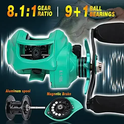 Sougayilang Удочка и катушка Combo, 2-Piece 5-Foot 6-Inch Graphite & Fiberglass Rod, Durable and Strong, Quickset Anti-Reverse Fishing Reel (1Pack/2Pack) - 6