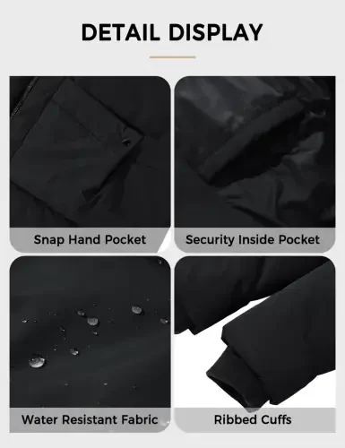 Soularge Women's Plus Size Winter Coat Warm Puffer Jacket Windproof Hooded Winter Jacket Black 3X- - 5