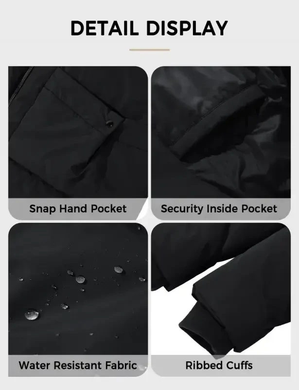 Soularge Women's Plus Size Winter Coat Warm Puffer Jacket Windproof Hooded Winter Jacket Black 3X- - 5