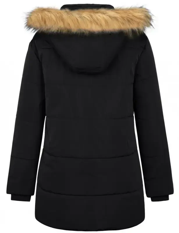 Soularge Women's Plus Size Winter Coat Warm Puffer Jacket Windproof Hooded Winter Jacket Black 3X- - SOULARGE