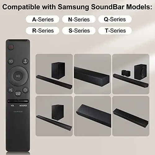 Soundbar Remote for Samsung Sound Bar Home Theater Audio Surround Sound Speaker System (AH59-02767A) - 2