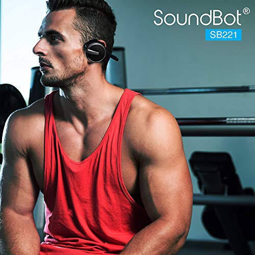 Soundbot SB221 HD Беспроводные Bluetooth 4.0 спортивные наушники, 20 часов потоковой передачи музыки и 25 часов громкой связи с водонепроницаемым эргономичным дизайном для надежной посадки и поддержкой голосовых команд, черный - 3