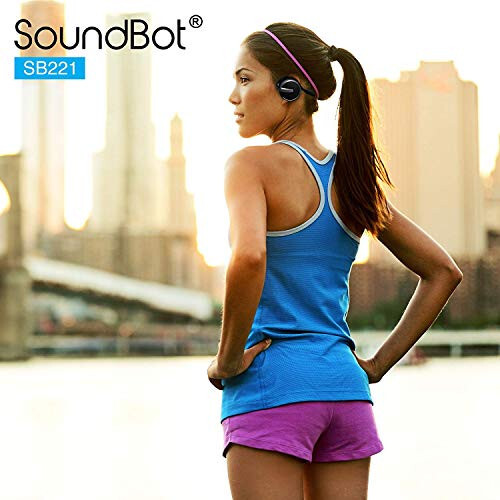 Soundbot SB221 HD Беспроводные Bluetooth 4.0 спортивные наушники, 20 часов потоковой передачи музыки и 25 часов громкой связи с водонепроницаемым эргономичным дизайном для надежной посадки и поддержкой голосовых команд, черный - 4