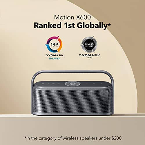 Soundcore 3 by Anker, Bluetooth Hoparlör Motion X600 Taşınabilir Bluetooth Hoparlör Kablosuz Yüksek Çözünürlüklü Uzamsal Ses, 50W Ses, IPX7 Su Geçirmez, 12 Saat Uzun Çalma Süresi, Pro EQ, Dahili Sap - 3