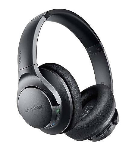 Soundcore Anker Life Q20 Hybrid Active Noise Cancelling Headphones, Wireless Over Ear Bluetooth Headphones, 60H Playtime, Hi-Res Audio, Deep Bass, Memory Foam Ear Cups, for Travel, Home Office - 1