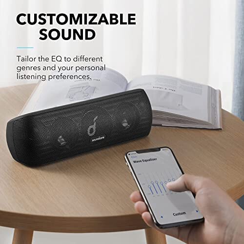 Soundcore Anker Motion+ Bluetooth Hoparlör Hi-Res 30W Ses, Genişletilmiş Bas ve Tiz, Uygulama ile Kablosuz HiFi Taşınabilir Hoparlör, Özelleştirilebilir EQ, 12 Saat Çalma Süresi, IPX7 Su Geçirmez, USB-C (Yenilenmiş) - 4