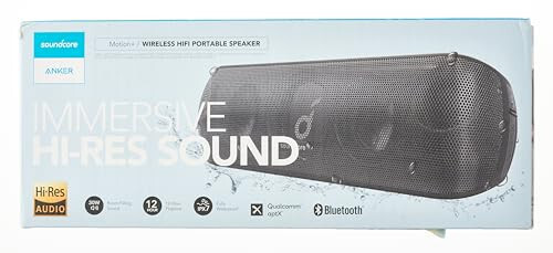 Soundcore Anker Motion+ Bluetooth Hoparlör Hi-Res 30W Ses, Genişletilmiş Bas ve Tiz, Uygulama ile Kablosuz HiFi Taşınabilir Hoparlör, Özelleştirilebilir EQ, 12 Saat Çalma Süresi, IPX7 Su Geçirmez, USB-C (Yenilenmiş) - 7