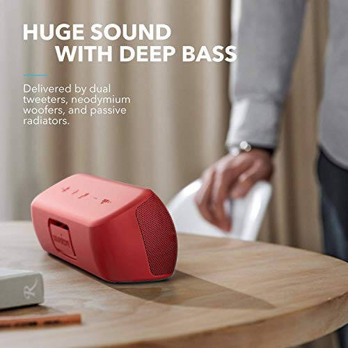 Soundcore Anker Motion+ Bluetooth Speaker with Hi-Res 30W Audio, Extended Bass and Treble, Wireless HiFi with App, Customizable EQ, 12-Hour Playtime, IPX7 Waterproof, and USB-C, Red (Renewed) - 3