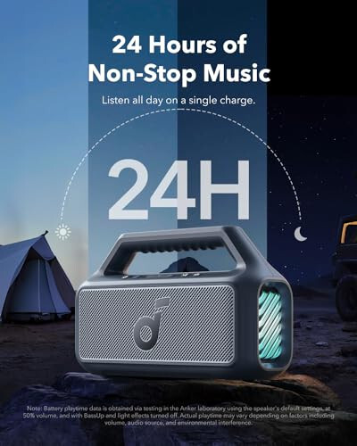 Soundcore Boom 2 Açık Hava Hoparlörü, 80W, Subwoofer, BassUp 2.0, 24 Saat Çalma Süresi, IPX7 Su Geçirmez, Yüzen, RGB Işıklar, USB-C, Özel EQ, Bluetooth 5.3, Açık Hava, Kamp, Plaj İçin Taşınabilir (Yenilenmiş) - 6