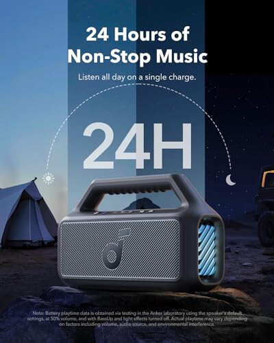 Soundcore Boom 2 Outdoor Speaker, 80W, Subwoofer, BassUp 2.0, 24H Playtime, IPX7 Waterproof, Floatable, RGB Lights, USB-C, Custom EQ, Bluetooth 5.3, Portable for Outdoors, Camping, Beach - 6