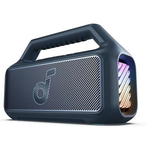 Soundcore Boom 2 Outdoor Speaker, 80W, Subwoofer, BassUp 2.0, 24H Playtime, IPX7 Waterproof, Floatable, RGB Lights, USB-C, Custom EQ, Bluetooth 5.3, Portable for Outdoors, Camping, Beach (Renewed) - 1