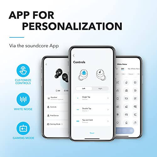 Soundcore by Anker A20i Haqiqiy Simsiz Quloqchinlar, Bluetooth 5.3, Ilova, Shaxsiylashtirilgan Ovoz, 28 soat Uzun O'ynash Vaqti, Suvga Chidamli, AI Aniq Qo'ng'iroqlar uchun 2 Mikrofon, Yagonalik Quloqchin Rejimi - 3