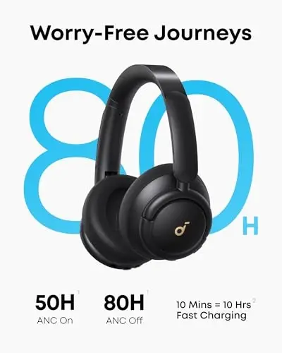 Soundcore by Anker Life Q30 Hybrid Faol Shovqinni To'xtatish Quloqchinlari, Ko'p Rejimlar, Yuqori Sifatli Ovoz, Ilova Orqali Sozlanadigan EQ, 40 soat O'ynash Vaqti, Qulay Moslashuv, Bluetooth, Ko'p Nuqta Ulanshi - 4