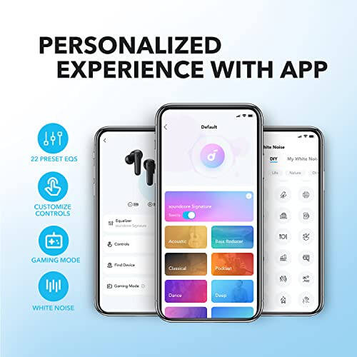 Soundcore by Anker P20i Gerçek Kablosuz Kulaklıklar, Büyük Baslı 10mm Sürücüler, Bluetooth 5.3, 30 Saat Uzun Çalma Süresi, Suya Dayanıklı, AI Netlikli Aramalar İçin 2 Mikrofon, 22 Önceden Ayarlanmış EQ, Özelleştirme (Beyaz) - 9