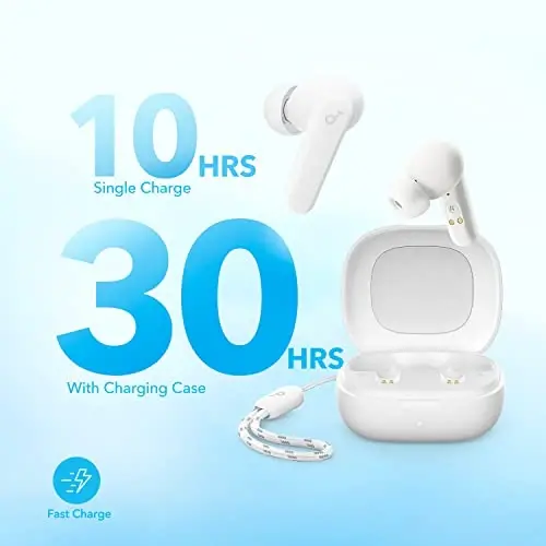 Soundcore by Anker P20i Haqiqi Simsiz Quloqchinlar, Katta Bassli 10 mm Drayverlar, Bluetooth 5.3, 30 soat Uzun O'ynash Vaqti, Suga Chidamli, AI Toza Qo'ng'iroqlar Uchun 2 Mikrofon, 22 Oldindan Sozlangan EQ, Shaxsiylashtirish (Oq) - 3