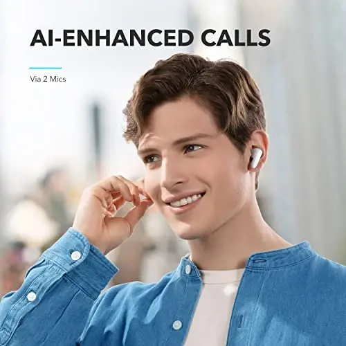 Soundcore by Anker P20i Haqiqi Simsiz Quloqchinlar, Katta Bassli 10 mm Drayverlar, Bluetooth 5.3, 30 soat Uzun O'ynash Vaqti, Suga Chidamli, AI Toza Qo'ng'iroqlar Uchun 2 Mikrofon, 22 Oldindan Sozlangan EQ, Shaxsiylashtirish (Oq) - 5